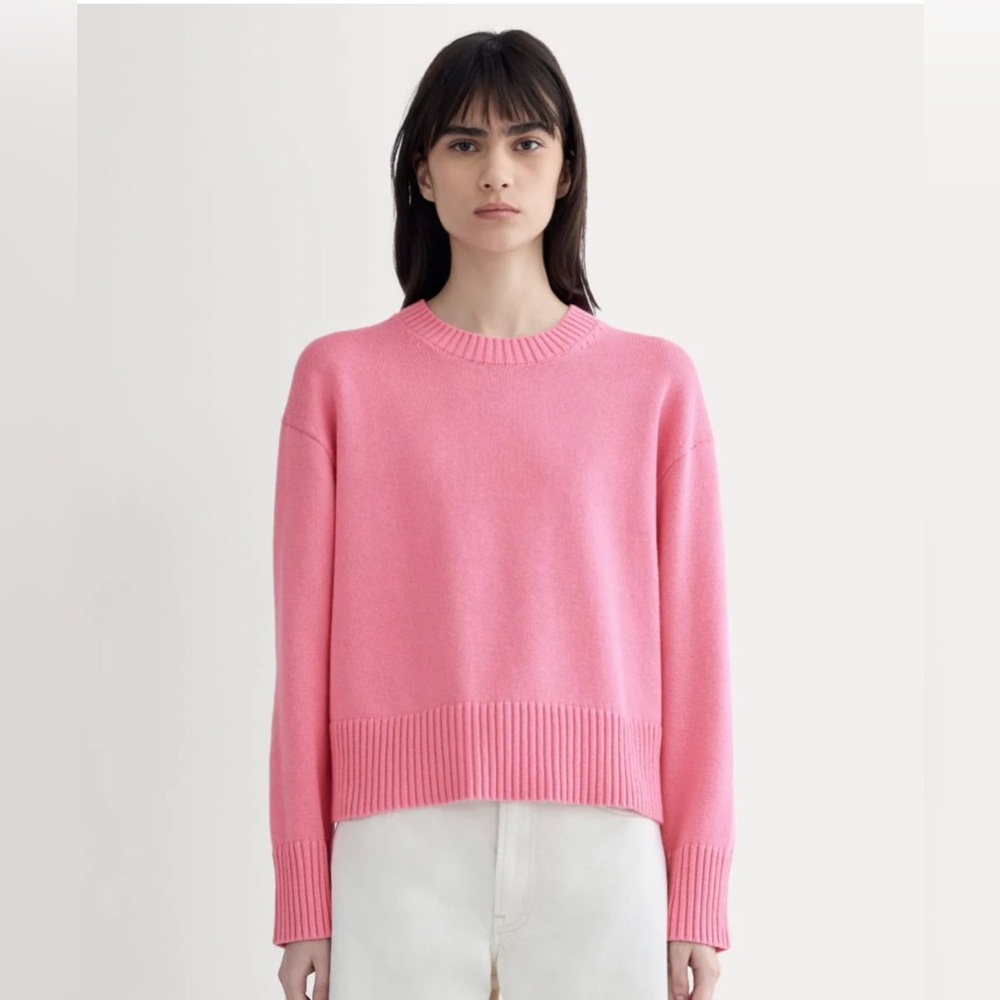 Everlane Boxy Sweater in Everyday Cotton | Pink